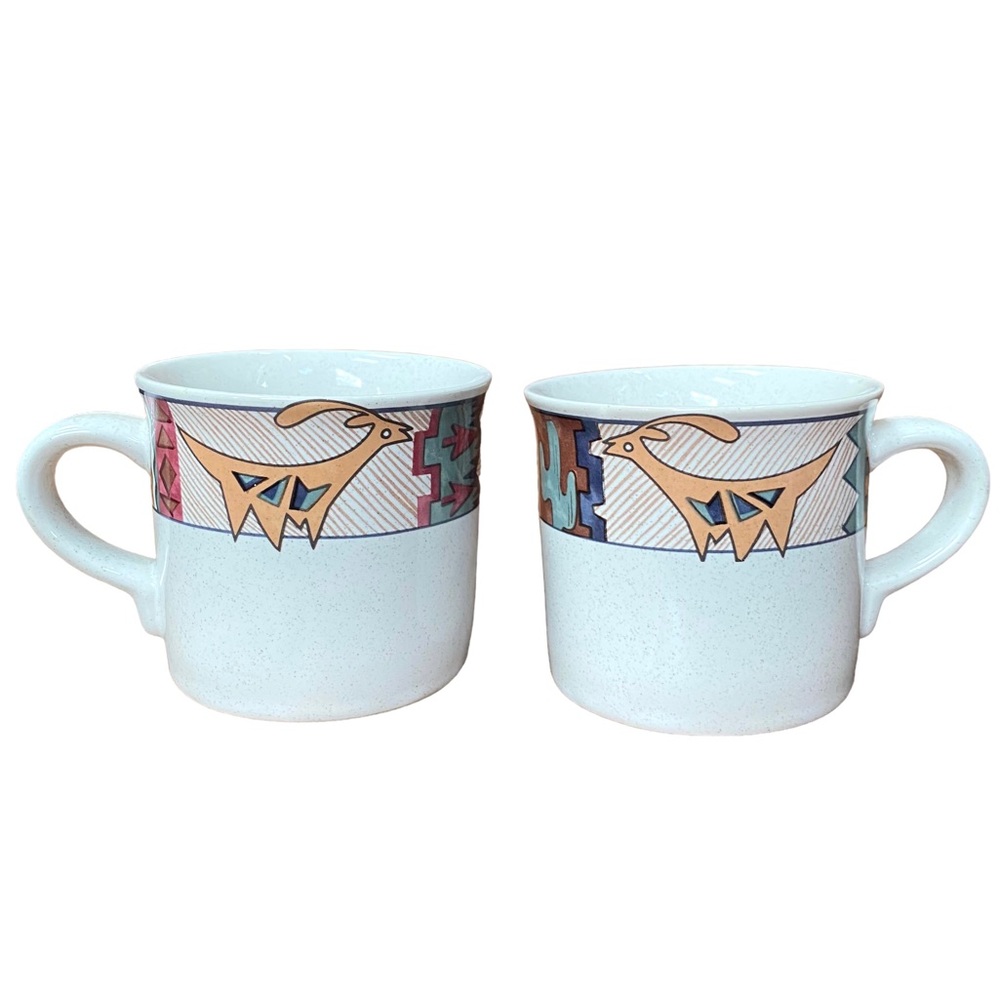 Vintage 80s 90s Studio Nova Coffee Mug Cup lot of 2 Y2215 memphis post modern